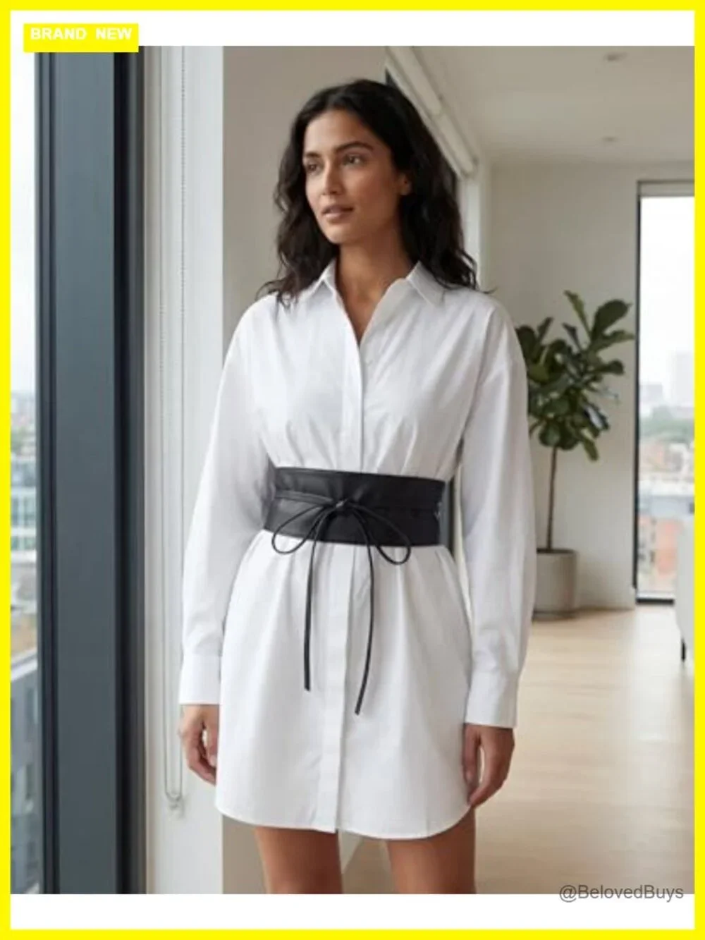 Faux Leather Obi Self Tie Belt - Cinch Waist